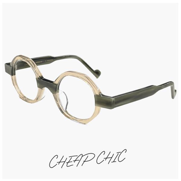 【新品】 個性的 メガネ CHEAP CHIC cc5023 OL/BR  眼鏡 メンズ レディース ユニセックス モデル 小ぶり 多角形 フレーム 茶色 ブラウン べっ甲柄 カラー バイカラー ダミーレンズ発送 個性的 メガネ CHEAP CHIC cc5023 GY/CL 眼鏡 メンズ レディース ユニ