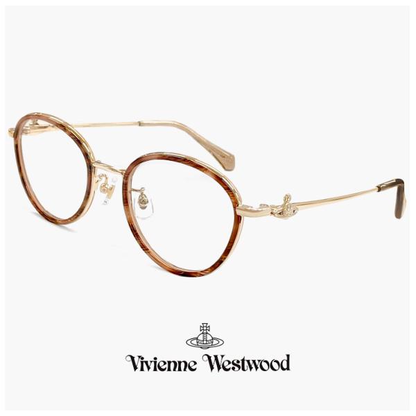 ヴィヴィアン ウエストウッド メガネ 40-0034 c02 Vivienne Westwood レディース 眼鏡 40-0034-2 丸メガネ ボストン 型 セル巻き フレーム オーブ ブラウンササ