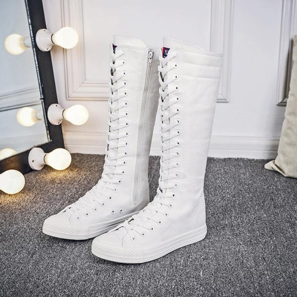 スニーカー ハイカット メンズ レディース ダンスブーツ ロング 黒 白 編み上げ ロングブーツ 長靴 ダンスシューズ ファスナー付き Buyee 日本代购平台 产品购物网站大全 Buyee一站式代购 Bot Online
