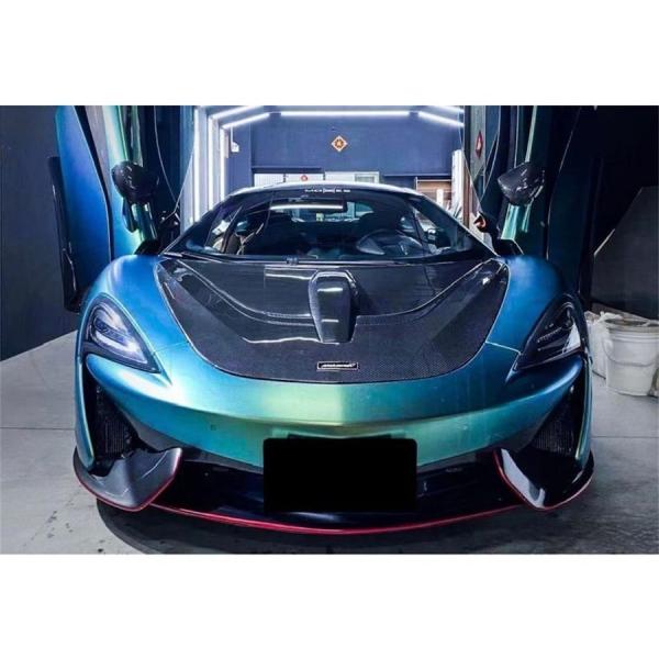 McLaren マクラーレン 540C 570S 570GT 600LT用 セナスタイル ドライカーボン ボンネット エンジンフード 綾織カーボン DRYCAR