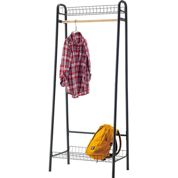 ハンガーラック ポールハンガー 室内干し 棚付き インテリア 収納 おしゃれ ブラック 黒 Lfs 8bk W70 D44 H170 Lf1152 Sunnet 通販 Yahoo ショッピング
