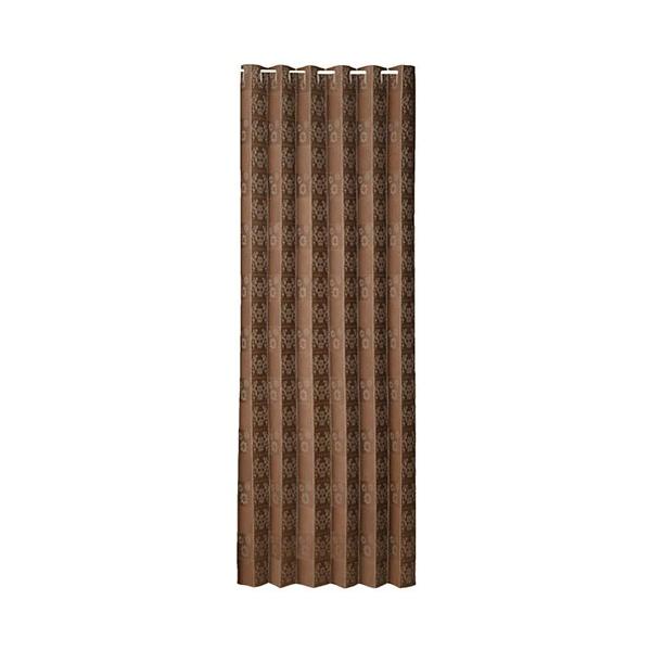 サンスマイル 間仕切りサッとパタパタ省エネカーテン 95×205cm 花柄 ブラウン