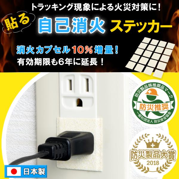 ウルトラスーパーホワイト消火ステッカーは、従来の【スパーグレー】に比べて消火カプセルの含有量を10％増量し、消火能力がさらに向上しました。また、製品の有効期限も5年から6年に延長されています。本製品は火災発生時に使用済みであることが一目でわ...