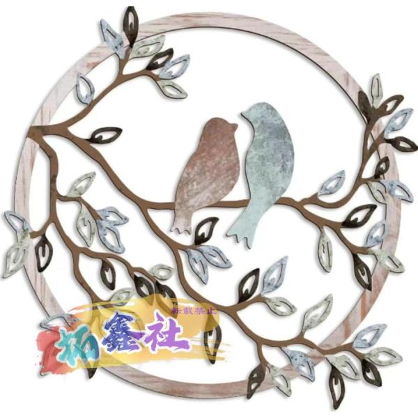 玄関ドア用屋外リース 通年使用可能 ガーランドデコレーション 人工フラワー 壁掛けアート バードガーランドメタルハンギングファームハウススタイル ドア飾り