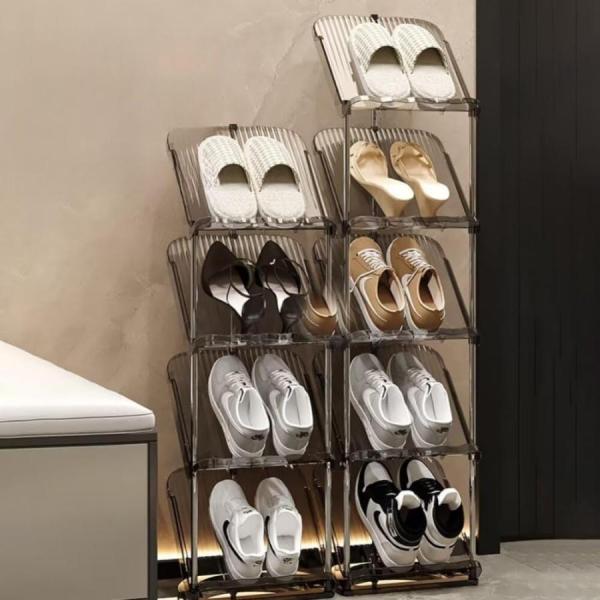 【高品質な素材&amp;amp;amp;amp;耐久性】透明な靴箱は、上質なPET樹脂素材+ステンレス素材で作られています。安全で環境にやさしいだけでなく、軽量で丈夫で、靴がいっぱいになっても傾いたり倒れたりしません。すっきりとした収納が家...