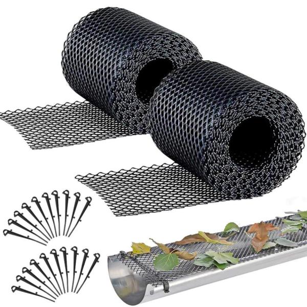 材質：PPプラスチックプラスチック製のガター保護ネット、長さ6.1インチ、長さ19.7インチ、20個の固定フック付き。軒樋に網を取付け、落ち葉などによる雨樋つまりを防ぎます。雨といの詰まりを解消! 雪除け効果も得られます。枯葉が雨といに詰ま...