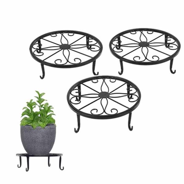 カラー:ブラック3個セット耐荷重:高品質アイアンを採用して、耐荷重30kgの頑丈仕上げのお洒落な花台です室内に使っても屋外に使ってもアンティーク感やジャンクな風合いを演出します床に傷つきにくい:猫脚デザインなので、長時間置いても床に傷付きに...