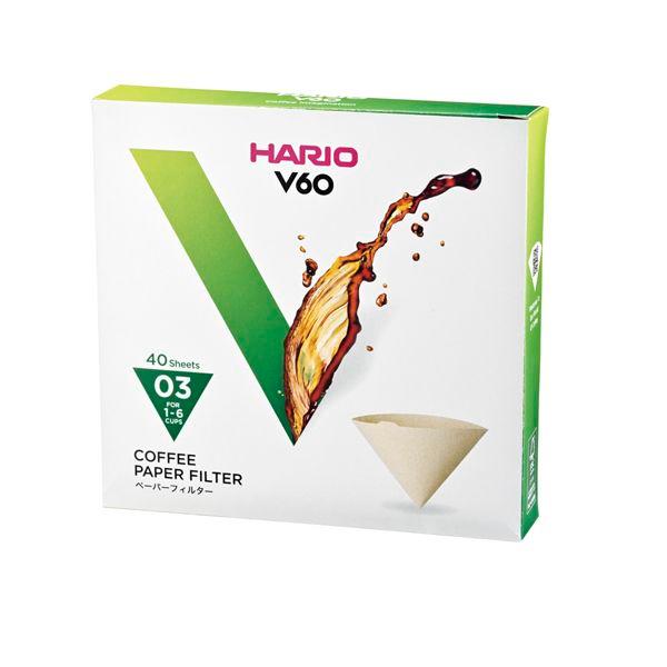 ○V60透過ドリッパー03リア、V60透過ドリッパー03セラミックW用ペーパーフィルター定番商品管理番号 VCF-03-40M生産地 日本サイズ 個箱サイズ：150×30×145mm本体重量：100g素材 パルプ100％みさらしブランド H...