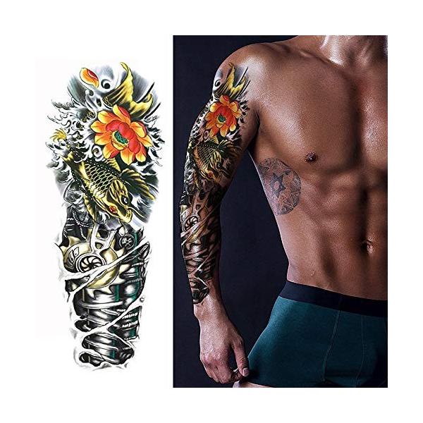 タトゥーシール 大型 特長 肩から手首 8枚セット鯉 蓮の花 和柄 入れ墨シール リアル 大判 防水 長持ち 和彫り 刺青シール Www Arilab Com Tr Index Php