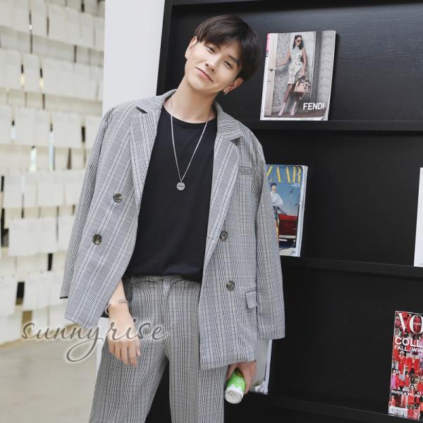 スーツ セットアップ メンズ チェック柄スーツ 2点セットトップス カジュアル パンツ アウター 韓国ファッション 春秋服 春新作 Dejapan 手数料０円で日本の商品を購買代行 落札代行