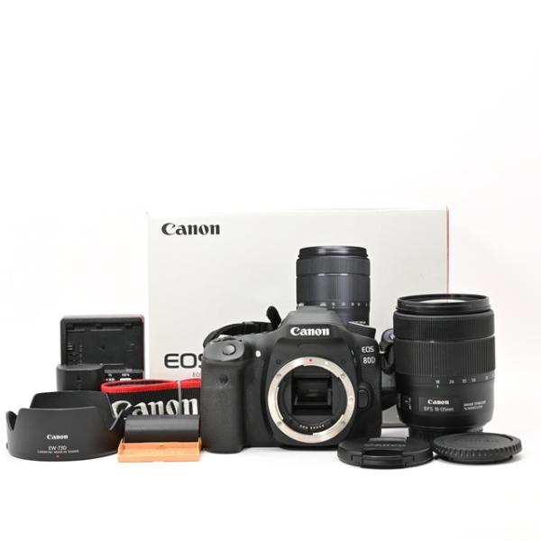 ＜良品＞キヤノン Canon EOS 80D レンズキット EF-S18-135mm F3.5-5.6 IS USM 付属