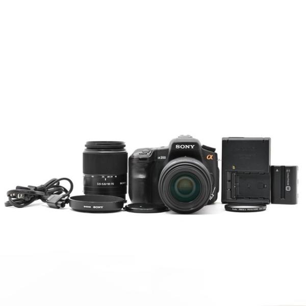 SONYα55＋標準18-55㍉望遠55-200㍉純正Wズームレンズキット動作品 良品＞SONY α200 ダブルズームキット｜デジタル一眼レフカメラ｜18