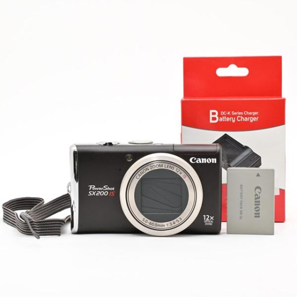 良品＞ Canon PowerShot SX200 IS ブラック｜高倍率ズーム搭載