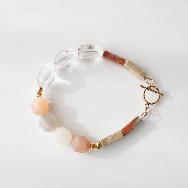 天然石マンテルブレスレット マルチカラームーンストーンと