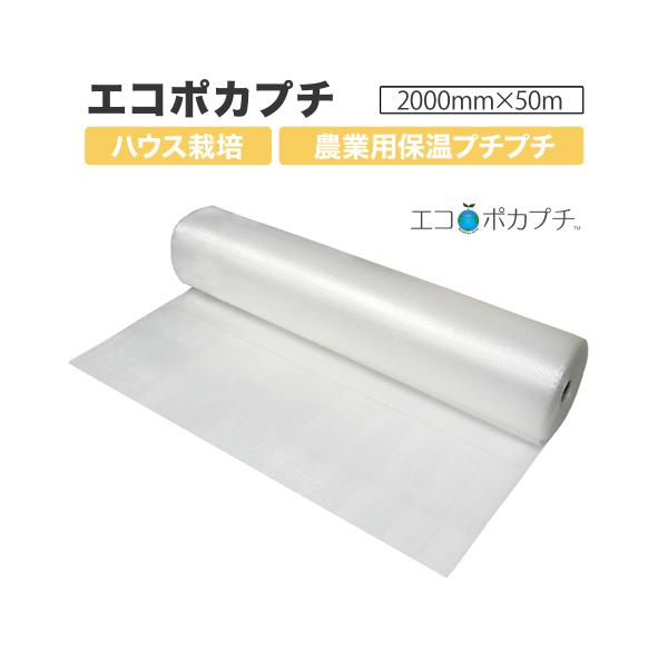 エコポカプチ d37L 耐候性 農業用保温内張り材 2000mm幅×50m巻×2巻セット 川上産業製 3層 軽量 ビニールハウス栽培 断熱性能 燃料削減