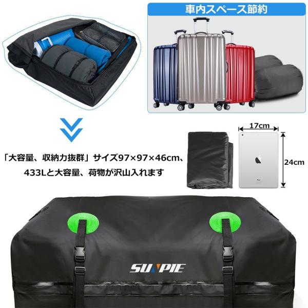 ルーフバッグ ルーフボックス 433l大容量 カーゴバッグ キャリアバッグ 防水 防風 反射タスキ付 キャンプ ルーフトップカーゴバッグ Buyee Buyee Japanese Proxy Service Buy From Japan Bot Online