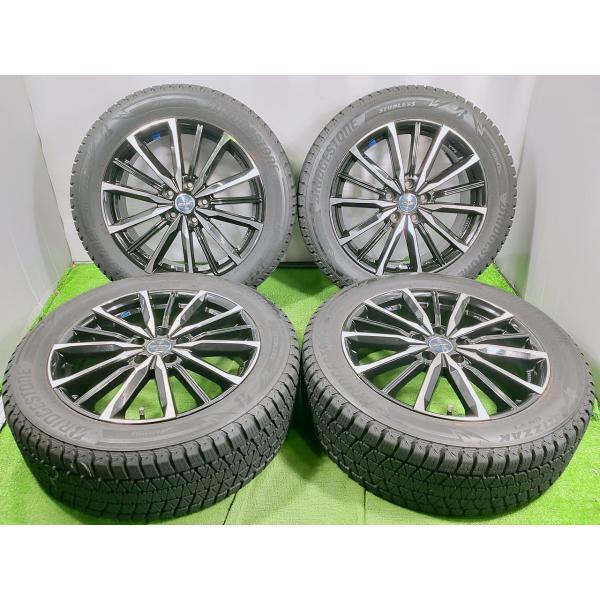★ブリヂストンDM-V3★225/55R18 98Q 18x7J +53 5穴 114.3 ホイールセット 4本 スタッドレス 【宮城発 送料無料】MYG-C17680