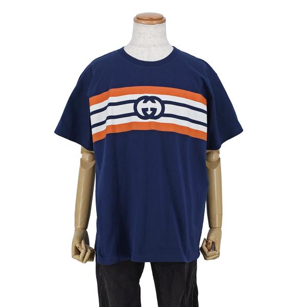 GUCCI　タグ付き　ボーダー　ロゴ　Tシャツ　可愛い　プレゼント　旅行に GUCCI タグ付き ボーダー ロゴ Tシャツ 可愛い プレゼント 旅行に