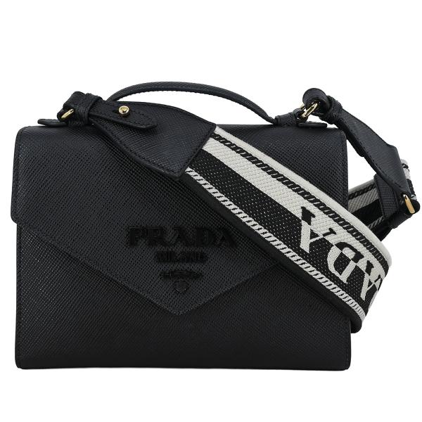【極美品】プラダ モノクローム 2wayハンドバッグ サフィアーノ 6198 PRADA（プラダ） モノクローム 2way ハンドバッグ ショルダーバッグ