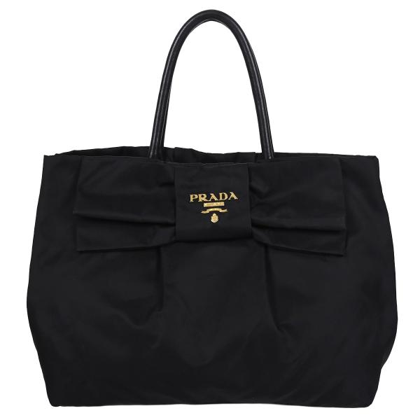 PRADA（プラダ） リボン ロゴ金具 トートバッグ ハンドバッグ
