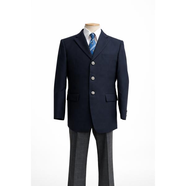 【在庫処分品】カンコー学生服　男子ブレザー（ジャケット）　ウール50% ポリエステル50％　３つボタン　バッジ穴あり