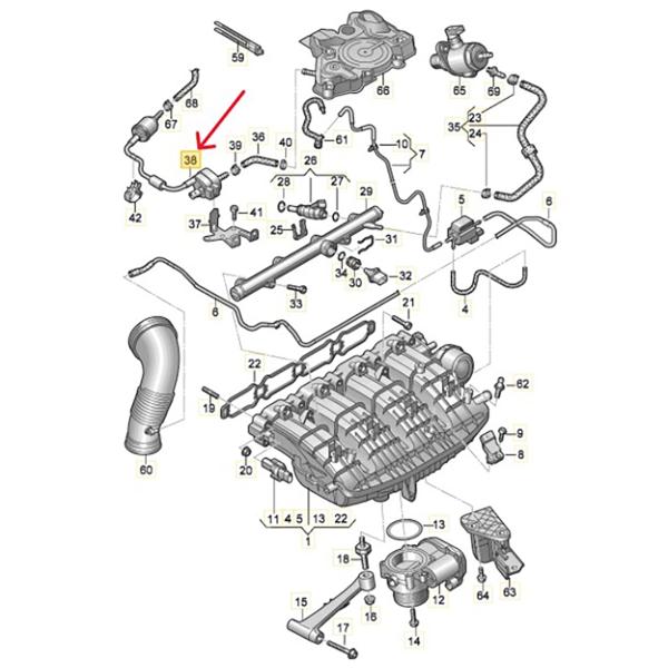 Audi A4 パージ(AKF)バルブ 純正 06L133781Q