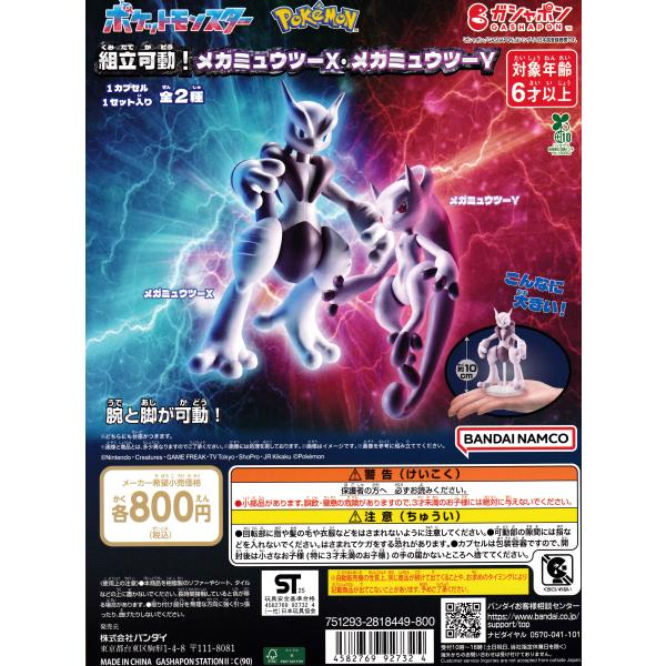 ポケットモンスター 組立可動！メガミュウツーX・メガミュウツーY [全2