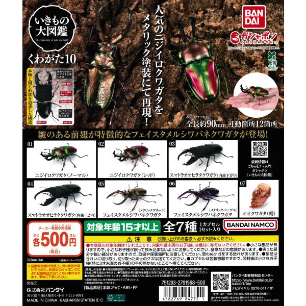 いきもの大図鑑 くわがた10 [全7種セット フルコンプ] ガチャガチャ