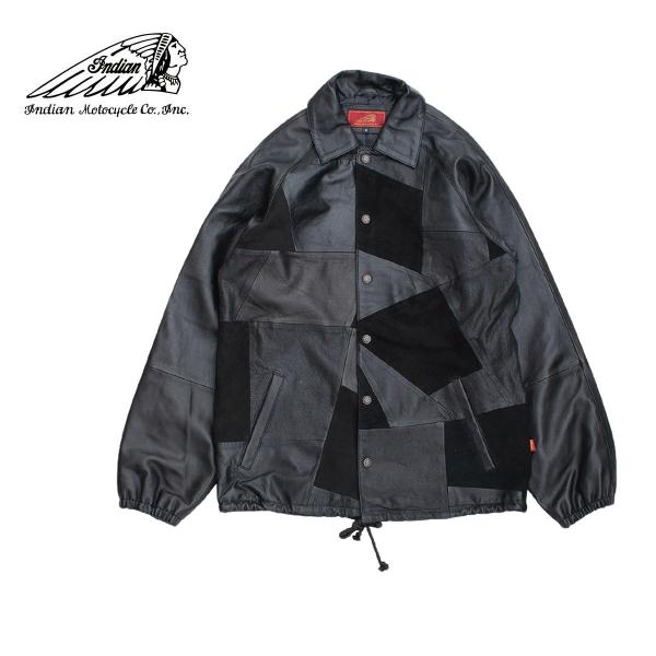 Indian レザー コーチジャケットXL ブルー Indian レザー コーチジャケットXL ブルー