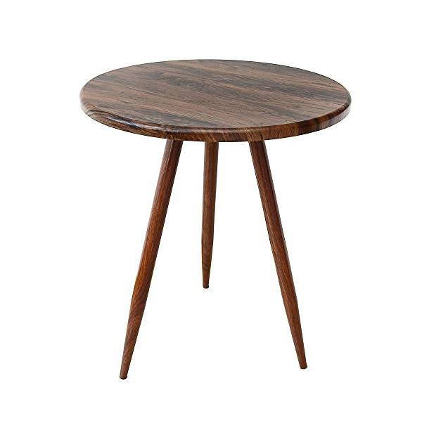 ダイニングテーブル 直径60cm 丸テーブル  赤いクルミ色 北欧風 6枚目