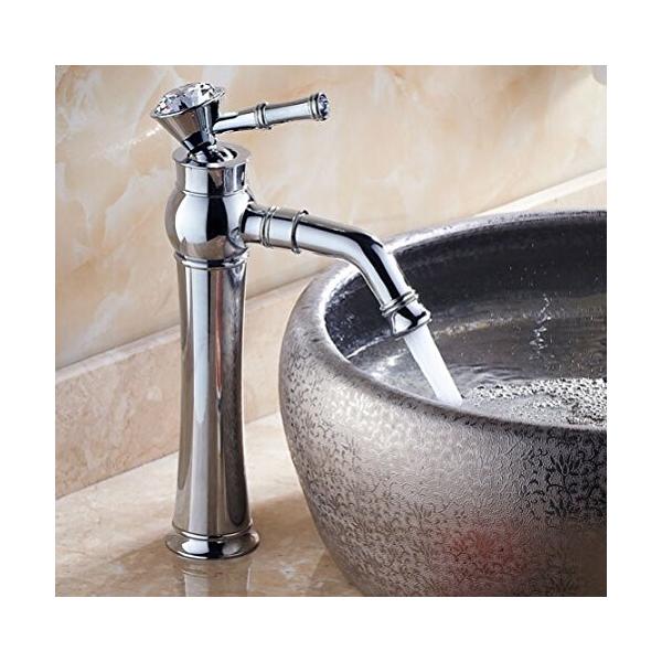 51buyworld キッチン トップクオリティの蛇口 ファッションクロム浴室の蛇口シングルレバーシンクの蛇口ミキサーお湯と水タップ キッチンバスルームのため 住宅設備 Sunsetstore
