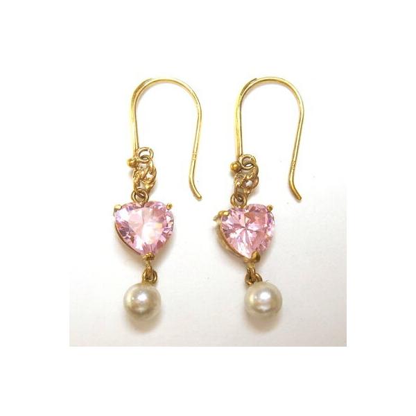 K18 18金 ピアス パール キュービックジルコニア アクセサリー 送料