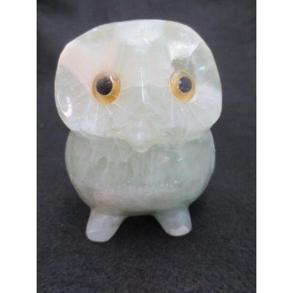 ふくろう フクロウ 不苦労 グッズ 雑貨 置物 置き物 屋外 ヒスイ石の 