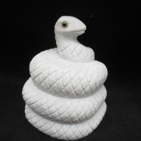 白蛇 白へび ヘビ 蛇 高さ約9cm 巳年 干支 十二支 White snake