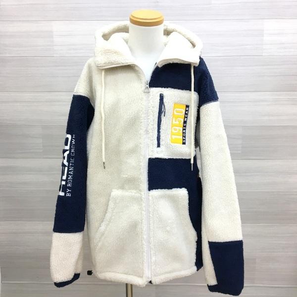 ロマンチッククラウン ヘッド ボア ジャケット 1950 Windbreaker コート コラボ メンズ Mサイズ ホワイト　ネイビー HEAD  ROMANTIC CROWN アウター DM8716■