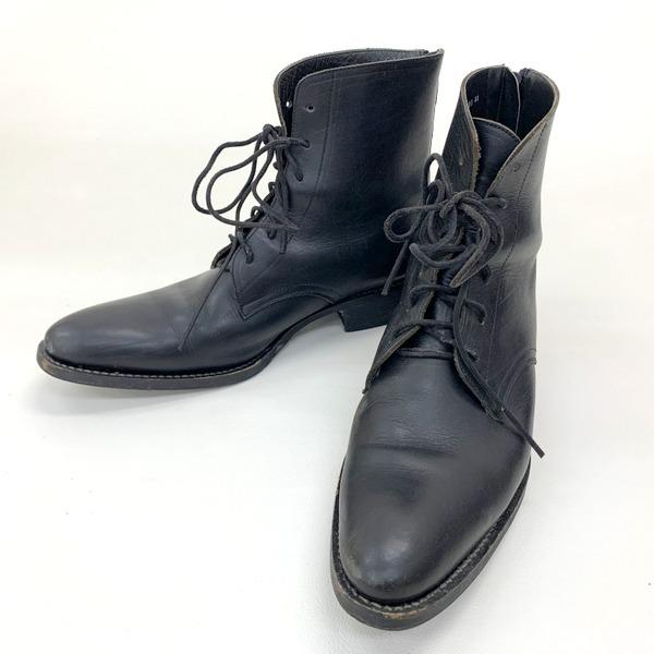 ラッドミュージシャン ブーツ 2206-903 バックジップ シューズ レザー レースアップ メンズ サイズ44 ブラック 秋冬 LAD  MUSICIAN 靴 DF9085■