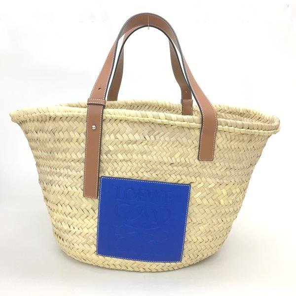 LOEWE ロエベ バスケット かごバッグ ラージ L ヤシの葉 カーフスキン 新品同様 キャリーオール ロゴ アナグラム 鞄 DF1665■ LOEWE ロエベ バスケット かごバッグ ラージ L ヤシの葉 カーフスキン 新品同様 キャリーオール ロゴ アナグラム 鞄 DF1665■