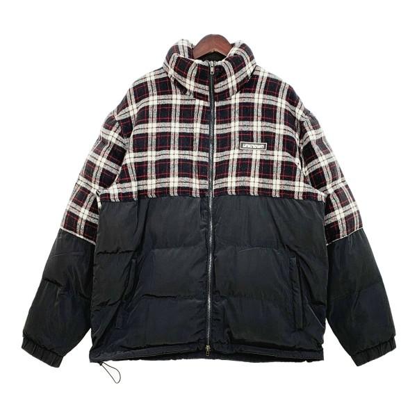 Unknown 美品 中綿ジャケット ブルゾン コート チェック切替 古着