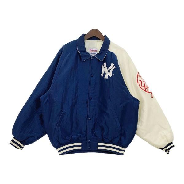 90s MLB Yankees ヤンキース スタジャン ブルゾン ネイビー-