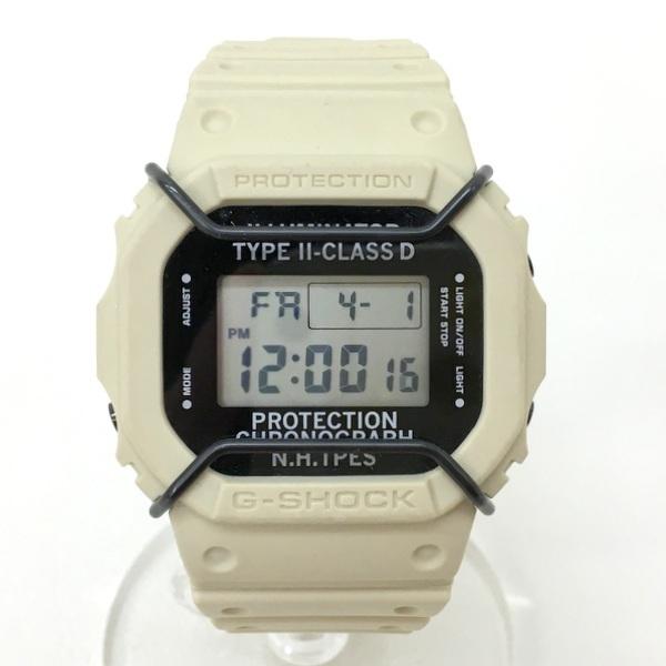 エヌハリウッド G-SHOCK DW-5600NH-7JR 腕時計 カシオ ジーショック 箱付き リストウォッチ デジタル メンズ ホワイトベージュ  N.HOOLYWOOD 時計 DF3287■