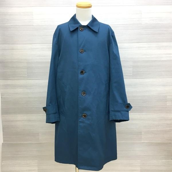 ワコマリア BAL COLLAR COAT 21SS 美品 バルカラー コート ステンカラー レオパード ヒョウ柄 メンズ Sサイズ ブルー  WACKO MARIA アウター DM3176■