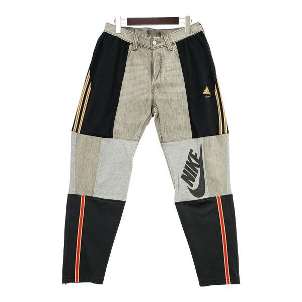 古着 リメイク パンツ ジャージ デニム ジーンズ 再構築 パッチワーク