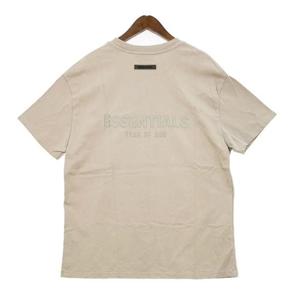 FOG ESSENTIALS エッセンシャルズ バックラバーロゴ 3Dロゴ Tシャツ 美品 カットソー 半袖 メンズ Sサイズ グレージュ系 FEAR  OF GOD トップス DM6910■