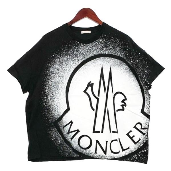 モンクレール スプレープリント ロゴ Tシャツ 半袖 カットソー 美品