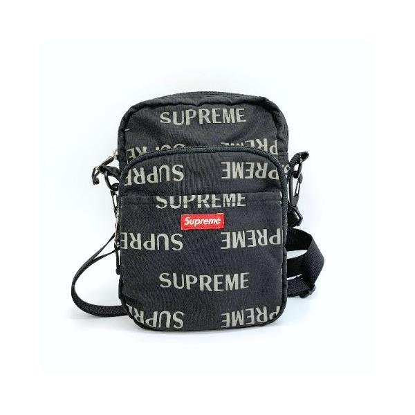 Supreme 16AW 3M Reflective Repeat Shoulder Bag リフレクター ロゴ ショルダーバッグ かばん 総柄  ブラック シュプリーム 鞄 DF6966■