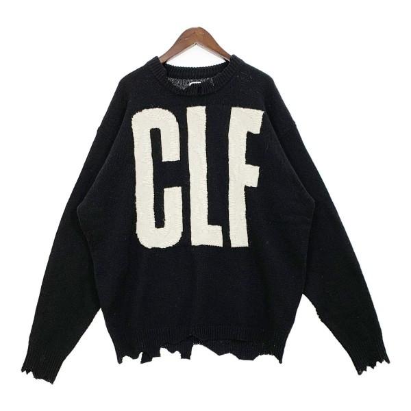 セントマイケル CLF KNIT SM-A22-0000-033 22AW ダメージ加工 ロゴ