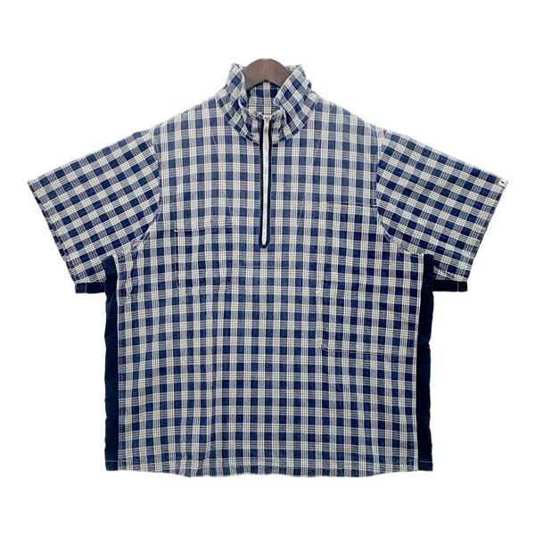 ポータークラシック パラカジップアップシャツ チェック 半袖 シャツ  