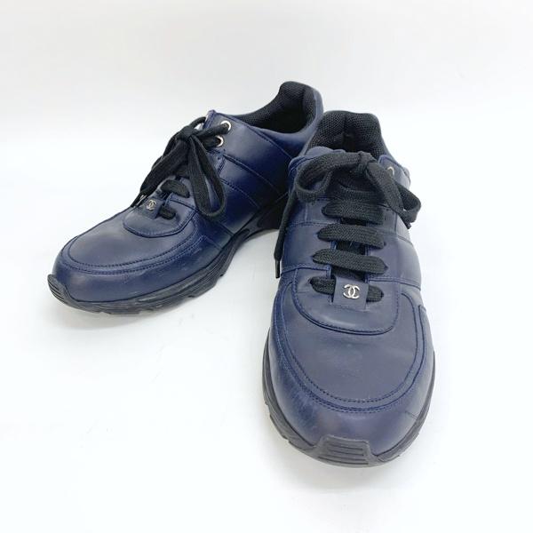 CHANEL ネイビー スニーカー