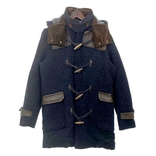 新品ダッフルコートフード付き3Lネイビー通学