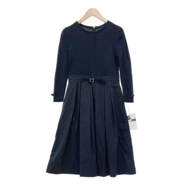 M'S GRACY エムズグレイシー ワンピース ドッキングワンピース ニット タフタ レディース 38 Mサイズ相当 ブラック トップス IL15267■